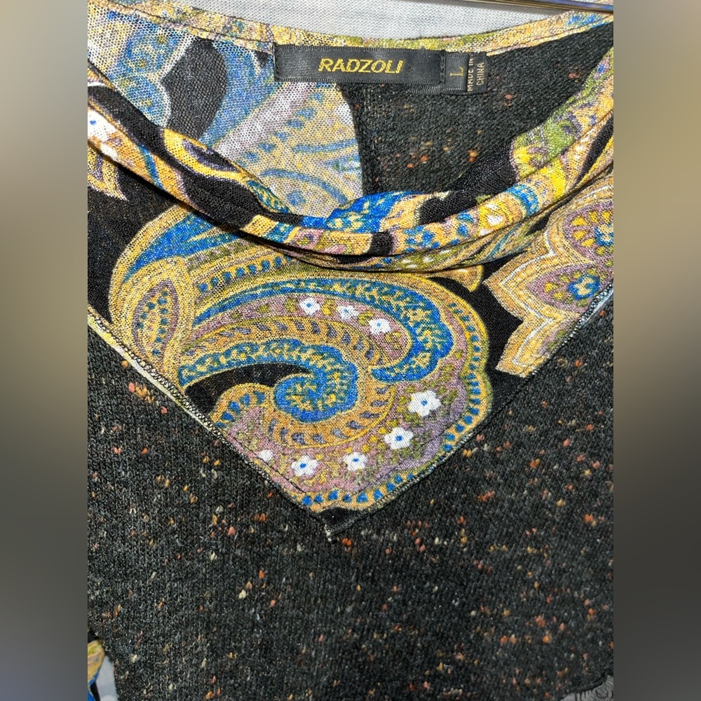 Multicolor Paisley Patchwork Longsleeve Asymmetri… - image 3